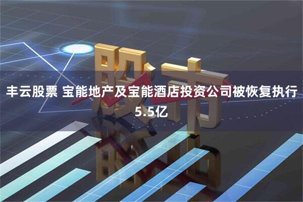 丰云股票 宝能地产及宝能酒店投资公司被恢复执行5.5亿