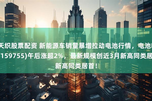 天织股票配资 新能源车销量暴增拉动电池行情，电池ETF(159755)午后涨超2%，最新规模创近3月新高同类居首！
